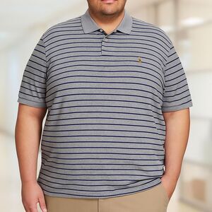 Polo Ralph Lauren Polo Shirt Men XXL Classic Fit Striped Pima Cotton Flesh Pony
